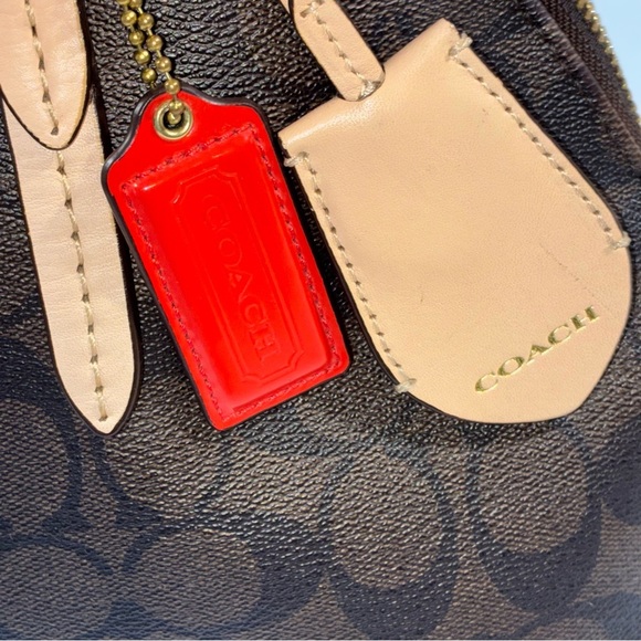 Coach Peyton Signature Domed Cora Satchel Brown Tan *Read description - Picture 10 of 15